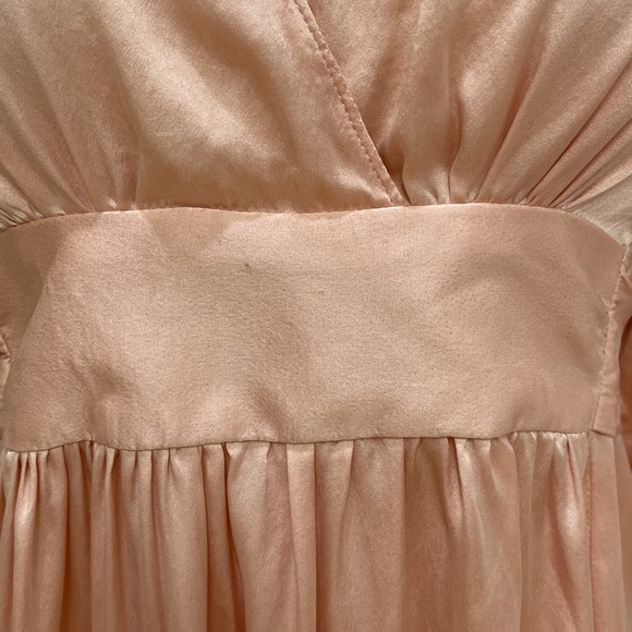 Vintage Y2k 🍑💗 Betsey Johnson Peach Pink Kimono Sleeve Silk Mini Dress, Size 4 - Picture 5 of 6